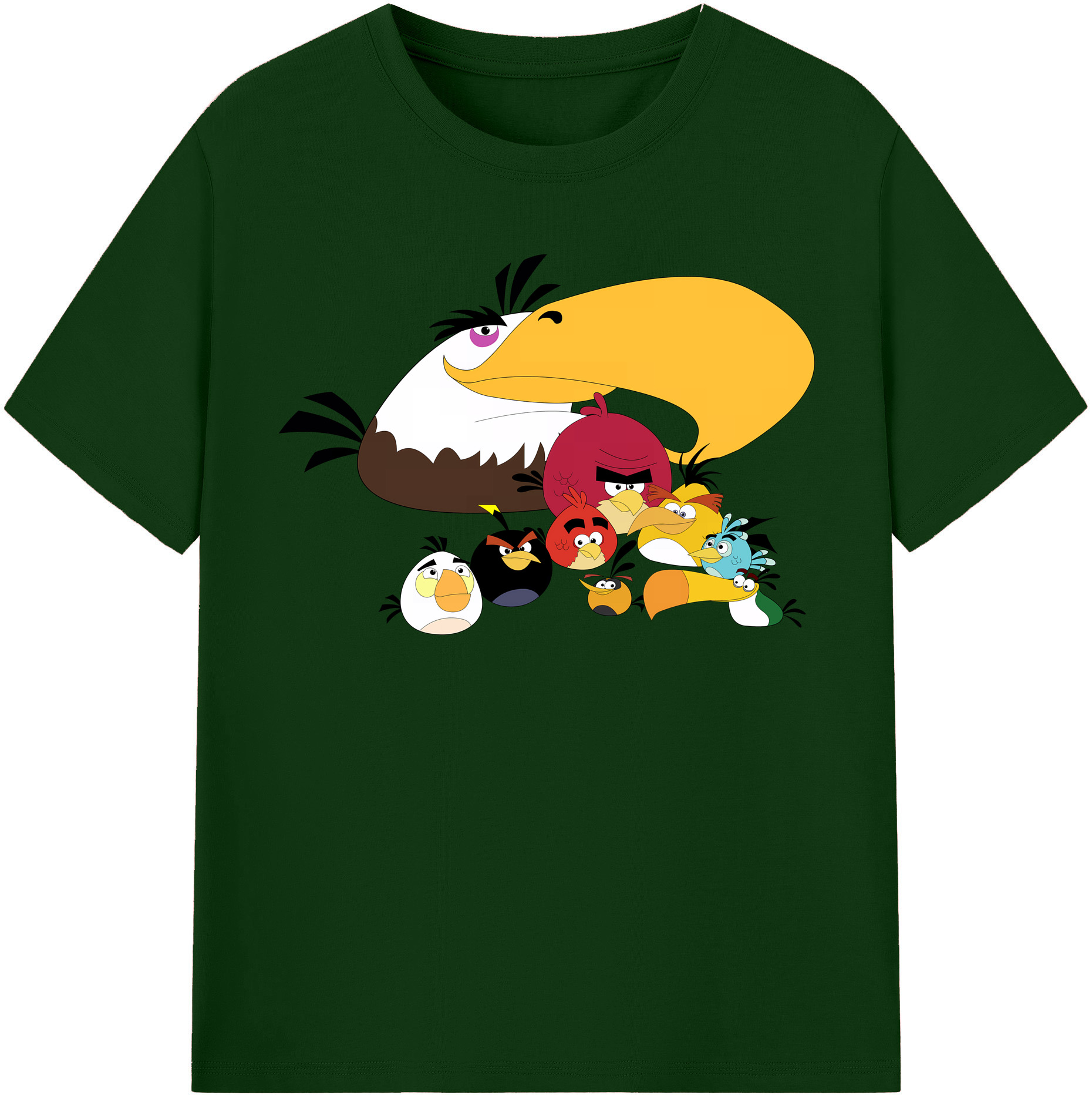 （画像用） Angry Birds アングリーバード 綿100％半袖Tシャツ（フロントプリント）